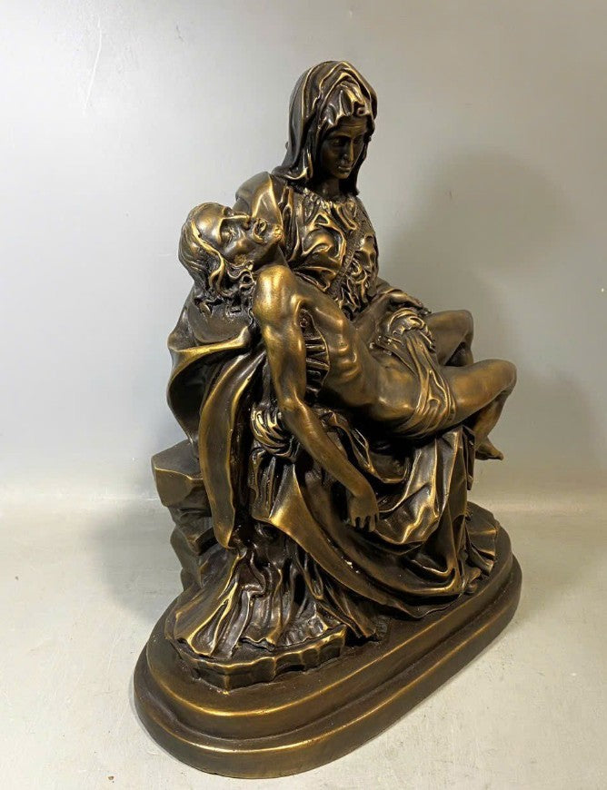 Bronze Virgin Mary Statue, Sorrowful Mother, Heavy-Duty, Religious Art for Home Décor